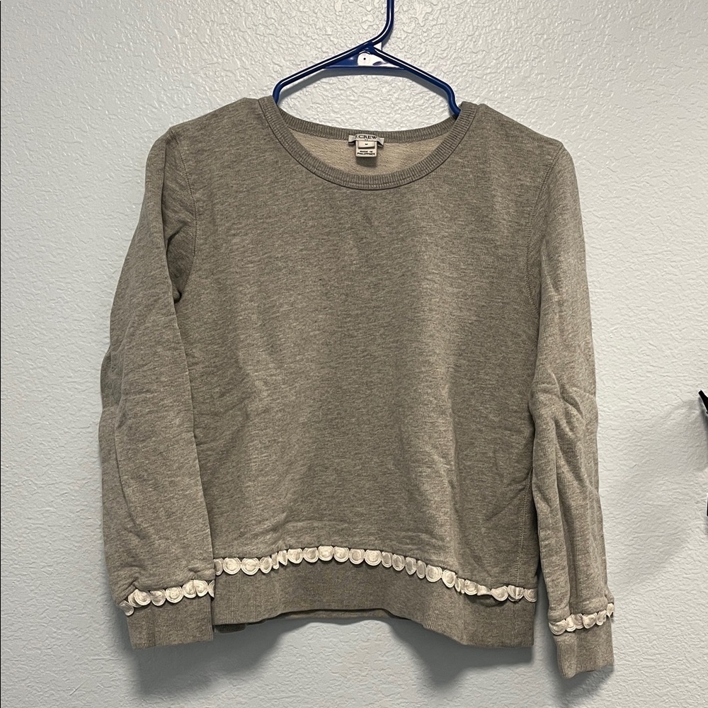 J. Crew Gray Sweatshirt with Cute Trim